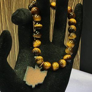 Stretch Beaded Ohio Charm Bracelet